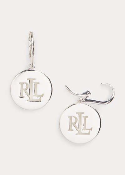 Pendientes Ralph Lauren Mujer Plateados - Logo Drop - JWHXM4628